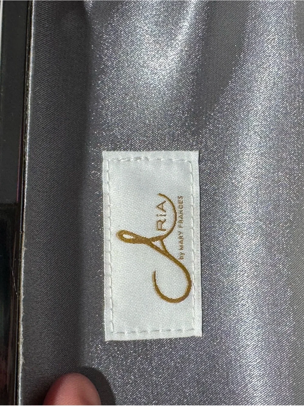 Aria Gunmetal Satin Evening Clutch with Chain